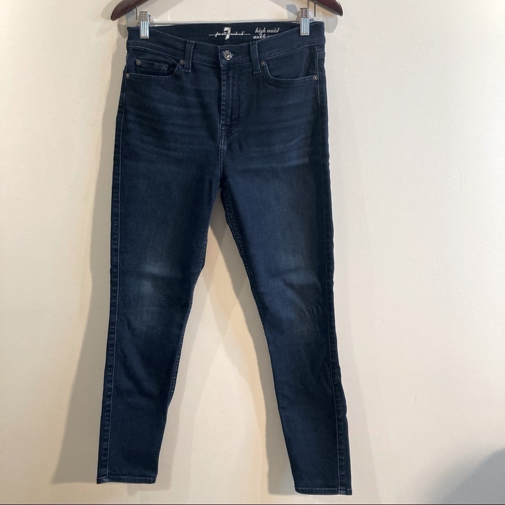 7 FOR ALL MANKIND Sz 29 High Waisted Ankle  Gwenevere Skinny Dark Wash Jeans